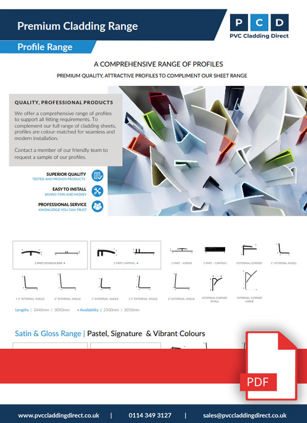 PVC Cladding Direct - Profile Range