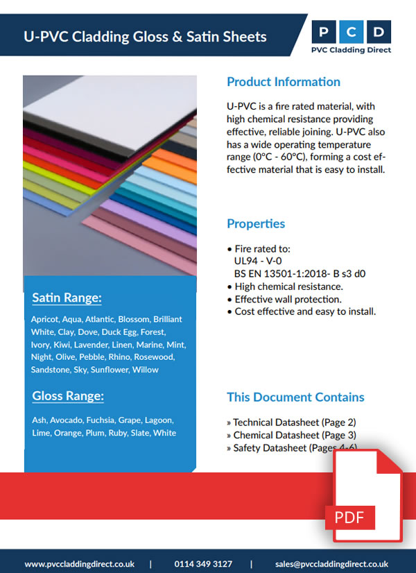 U-PVC Cladding Range Gloss & Satin Data Sheet